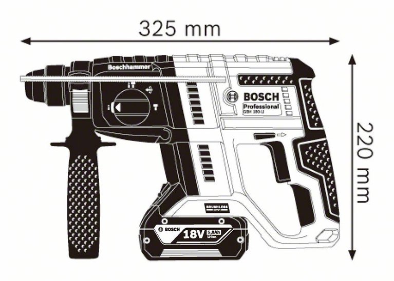 BOSCH-CORDLESS ROTARY HAMMER DRILL 18V X 4AH BATTERY